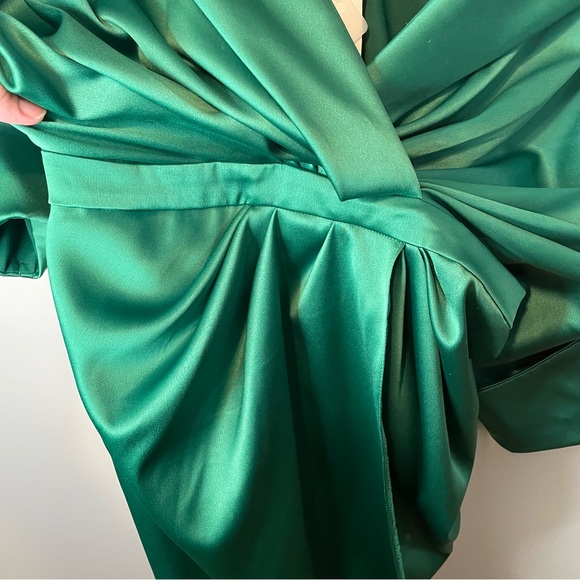 Acob A Porter Draped Midi Dress Emerald Wolf & Badger - Picture 8 of 11